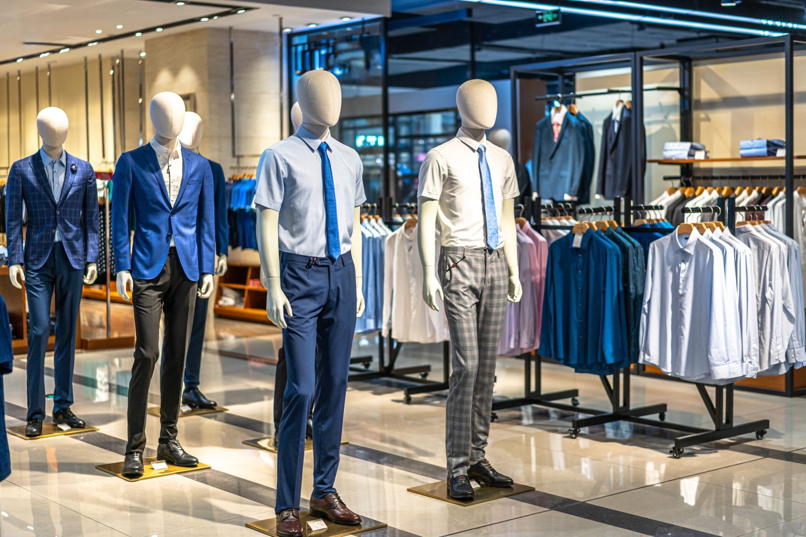 suit in shopping mall